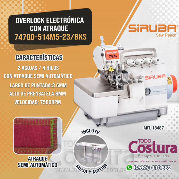OVERLOCK (ELECTRONICA ; ATRAQUE) SIRUBA 747QD-514M5-23/BKS